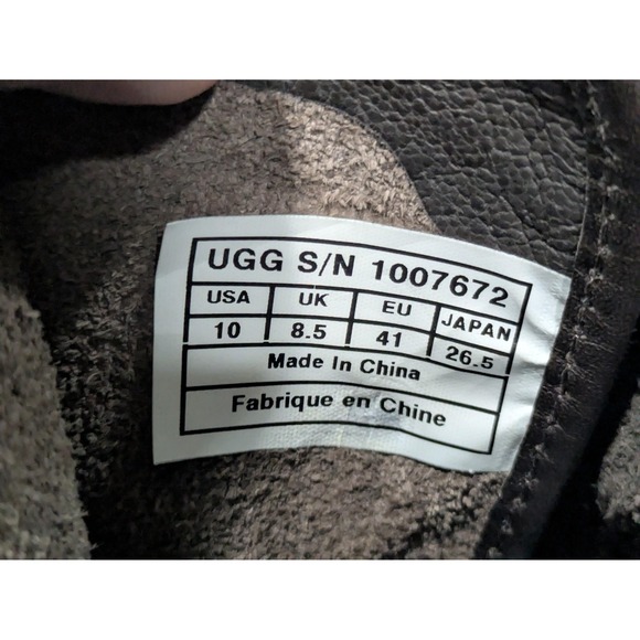 UGG Boots Womens Size 10 Brown Leather Lace Up Combat Mid Calf Buckle 1007672 - Picture 9 of 9